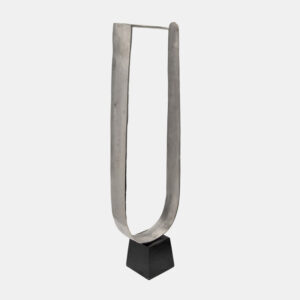 METAL SCULPTURE W/BASE SILVER LG