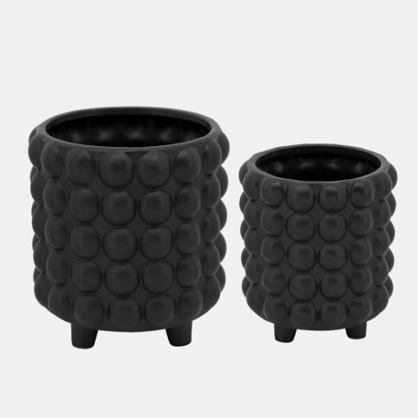 S/2 6/8' BUBBLE PLANTERS MATTE BLACK