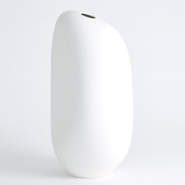 RIVER STONE VASE MATTE WHITE LG