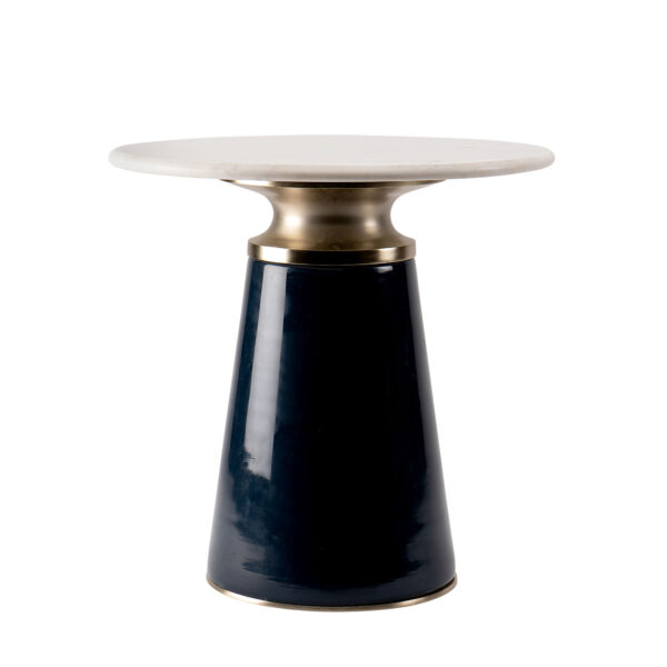 MARBLE TOP 18H NEBULAR SIDE TABLE BLUE