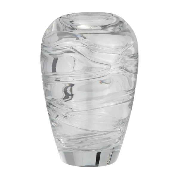 GLASS,9"VEINED VASE,CLEAR
