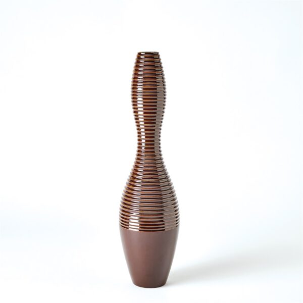 RIBBED VASE-GARNET-SM