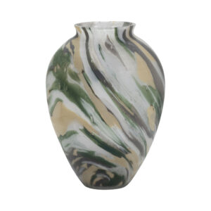 MARCO GLASS, 12" MARBLED LOOK VASE, MULTI