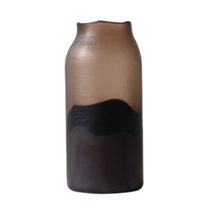 15" MASON LARGE BROWN GLASS VASE