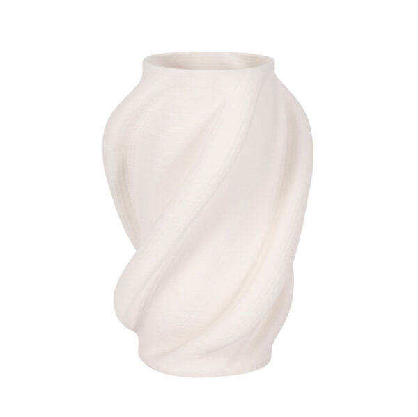 15" MURANO 3D PRINTED LARGE VASE, WHITE